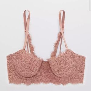 Aerie Real Power Balconette Lace Lightly Lined Bra